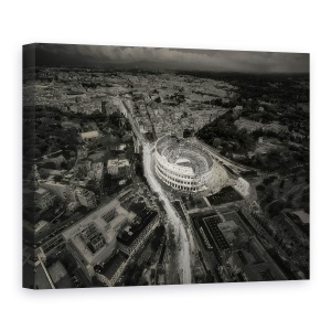 Tablou canvas - Toate Drumurile Duc La Roma, Colosseum, Aeriana, Italia, 50 x 70 cm