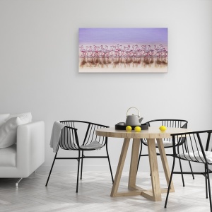 Tablou canvas - Tovarasi In Culori, Kuweit, Panorama, Flamingo, Turma, 50 x 100 cm - Img 4