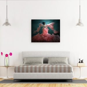 Tablou canvas - Trezirea Naturii, Sub Apa, Fum, Rochie, Moda, Model, 40 x 50 cm - Img 3