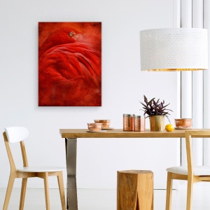 Tablou canvas - Tropicale, Flamingo, Roz, Pasari, Rosu, Animal, 50 x 70 cm - Img 4
