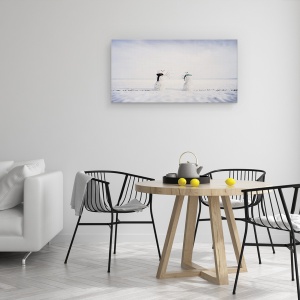 Tablou canvas - Tu Si Eu, Iarna, Zapada, Om De Zapada, Dragoste, Rece, 50 x 100 cm - Img 4