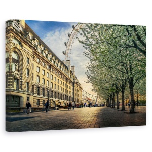 Tablou canvas - Ultimele Zile La London Eye, Marea Britanie, Strada, Oameni, Textura, 80 x 120 cm