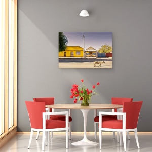 Tablou canvas - Ultimul Care Pleaca, Caine, Oras, Pet, Singuratic, 60 x 90 cm - Img 4
