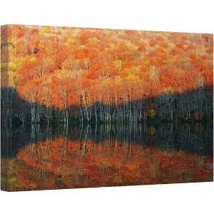 Tablou canvas - Umbra se Estompeze, Toamna, Infrangere, Frunzis, Pomi, Padure, Asiatic, 60 x 90 cm