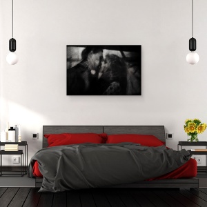 Tablou canvas - Umbre (Sarutul), Pasiune, Sarut, Fata, Romantic, 60 x 90 cm - Img 3