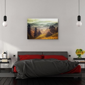 Tablou canvas - Untitled, Peisaj, Padure, Copaci, Casa, 60 x 90 cm - Img 3