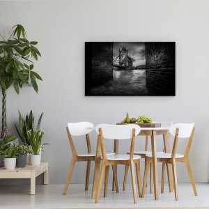 Tablou canvas - Urmareste-L Pe Sherlock, Londra, Arhitectura, Tower Bridge, Pod, Alb-Negru, 50 x 80 cm - Img 4