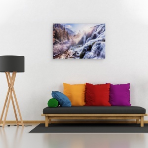 Tablou canvas - Valea Fara Inima, Cascada, Iarna, Vale, Magic, Atmosfera, 40 x 60 cm - Img 2