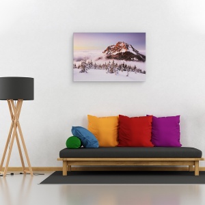 Tablou canvas - Varful Rozsutec, Munte, Slovacia, Iarna, Pomi, Summit, 60 x 90 cm - Img 2