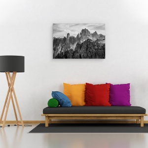 Tablou canvas - Varfurile, Munte, Varf, Creasta, Alb-Negru, Peisaj, 60 x 90 cm - Img 2