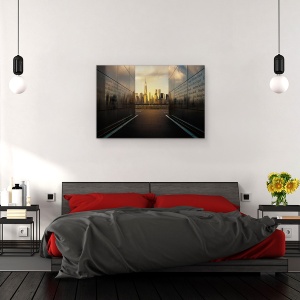 Tablou canvas - Vechi, Perspectiva, New York, Turn, World Trade Center, Aur, 80 x 120 cm - Img 3