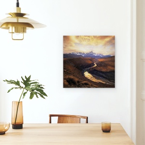 Tablou canvas - Vedere Din Defileu, Patagonia, Argentina, Munti, Trecatoare, Rau, 90 x 90 cm - Img 4
