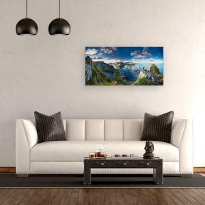Tablou canvas - Vedere Din Reinebringen, Panorama, Munte, Deal, Peisaj, 50 x 100 cm - Img 2