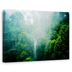 Tablou canvas - Verde, Peisaj, Cascada, Ploaie, Padure, 60 x 90 cm