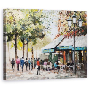 Tablou canvas - Viata De Oras, Paris, Viata Sociala, Oameni, Pictura, 60 x 75 cm