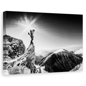 Tablou canvas - Viata La Inaltime, Iarna, Munte, Aventura, Lumina, Soare, 80 x 120 cm