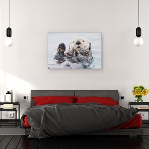 Tablou canvas - Vidra Alaska, Castor, Distractie, Amuzant, Umor, 40 x 60 cm - Img 3