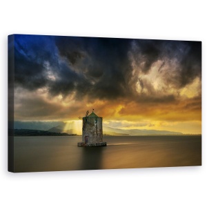Tablou Canvas - Vine Furtuna..., Peisaj, Italia, Toscana, Cer, Raza De Soare, Rau, 50 x 80 cm