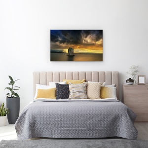 Tablou Canvas - Vine Furtuna..., Peisaj, Italia, Toscana, Cer, Raza De Soare, Rau, 50 x 80 cm - Img 3