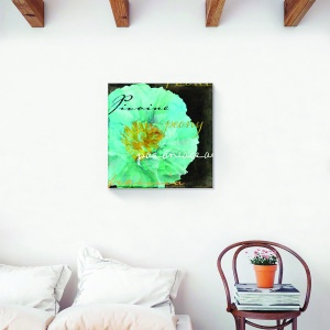 Tablou decorativ canvas vintage cu bujori albastri 60x60 cm