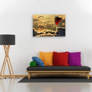 Tablou canvas - Zbor Cu Parapanta, Parasuta, Aripa, Apus De Soare, Nori, 60 x 90 cm - Img 2