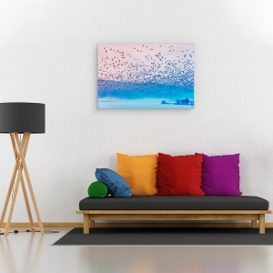 Tablou canvas - Zburand In Ceata Diminetii, Salbatic, Natura, Animal, 60 x 90 cm - Img 2