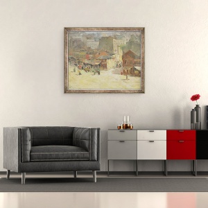 Tablou inramat - Abel-Truchet - Scena de strada in Montmartre, 50 x 60 cm - Img 2