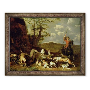 Tablou inramat - Abraham Danielsz Hondius - O vanatoare de ursi, 70 x 90 cm