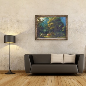 Tablou inramat - Adam Elsheimer - Predica lui Ioan Botezatorul, 70 x 90 cm - Img 2