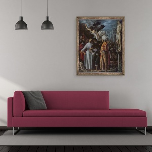 Tablou inramat - Adam Elsheimer - Sfantul Lawrence pregatit pentru Martiriu, 50 x 60 cm - Img 2