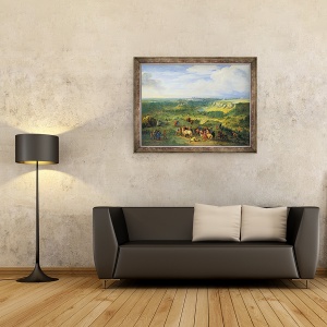 Tablou inramat - Adam Frans van der Meulen - Vedere a orasului Luxemburg din apropierea Bailor Mansfeld, 70 x 90 cm - Img 2