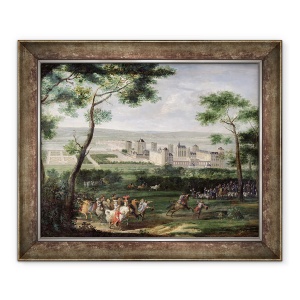 Tablou inramat - Adam Frans van der Meulen - Vedere la Chateau de Vincennes, 50 x 60 cm