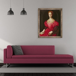 Tablou inramat - Agnolo di Cosimo Bronzino - Lucrezia Panciatichi, 50 x 60 cm - Img 2