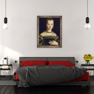 Tablou inramat - Agnolo di Cosimo Bronzino - Portretul Mariei de Medici, 60 x 80 cm - Img 3