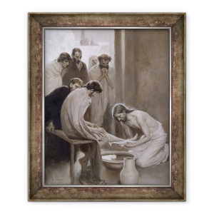 Tablou inramat - Albert Gustaf Aristides Edelfelt - Isus Spaland picioarele discipolilor Sai, 70 x 85 cm