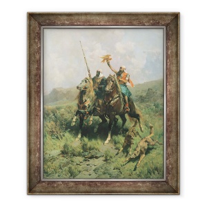 Tablou inramat - Alberto Pasini - Arabi cu un soim, 70 x 85 cm