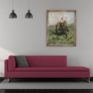 Tablou inramat - Alberto Pasini - Arabi cu un soim, 70 x 85 cm - Img 2