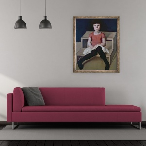 Tablou inramat - Albin Egger-Lienz - Cea mai tanara fiica a artistului, 50 x 60 cm - Img 2