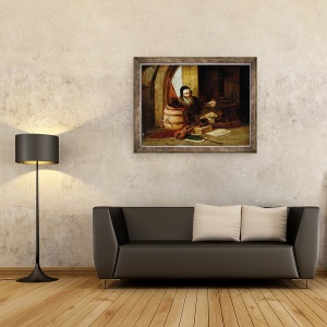 Tablou inramat - Alexander Antonovich Rizzoni - Un violonist evreu in repaus, 70 x 90 cm - Img 2