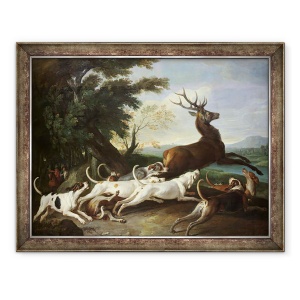 Tablou inramat - Alexandre-Francois Desportes - Vanatoarea de caprioare, 70 x 90 cm