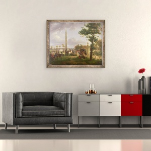 Tablou inramat - Alexandre Hyacinthe Dunouy - intalnire intre Napoleon I 1769-1821 si Papa Pius al VII-lea 1742-1823 in Padurea Fontainebleau in 1804, 50 x 60 cm - Img 2