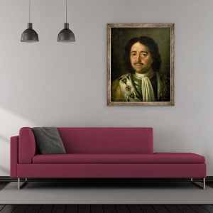 Tablou inramat - Alexei Petrovich Antropov - Portretul tarului Petru I cel Mare 1672-1725 1772, 50 x 60 cm - Img 2