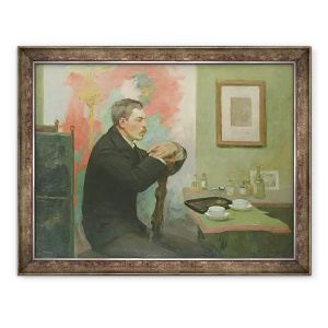 Tablou inramat - Alfred Mohrbutter - Pictorul Julius Wohlers in studioul sau, 60 x 80 cm