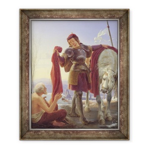 Tablou inramat - Alfred Rethel - Sfantul Martin si cersetorul, 70 x 85 cm