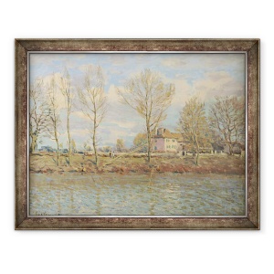 Tablou inramat - Alfred Sisley - LIle de la Grande Jatte, Neuilly-sur-Seine, 70 x 90 cm