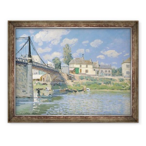 Tablou inramat - Alfred Sisley - Podul de la Villeneuve-la-Garenne, 60 x 80 cm