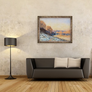 Tablou inramat - Alfred Sisley - Port-Marly, Frost Alb, 70 x 90 cm - Img 2