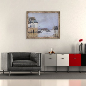 Tablou inramat - Alfred Sisley - Potopul de la Port-Marly, 50 x 60 cm - Img 2