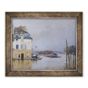 Tablou inramat - Alfred Sisley - Potopul de la Port-Marly, 70 x 85 cm