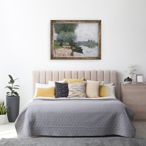 Tablou inramat - Alfred Sisley - Sena la Bougival I, 60 x 80 cm - Img 3